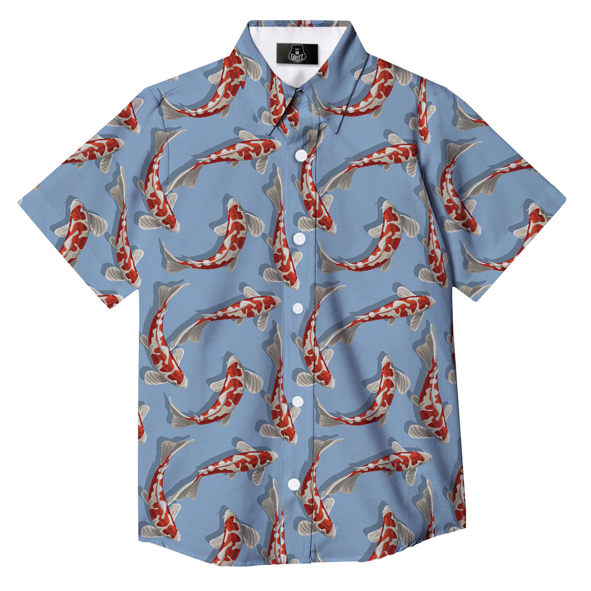 Carp Koi Print Pattern Button Up Shirt-grizzshop