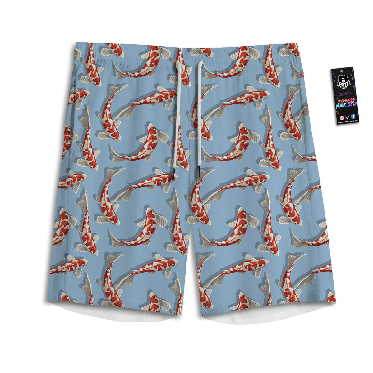 Carp Koi Print Pattern Men's Athletic Shorts
