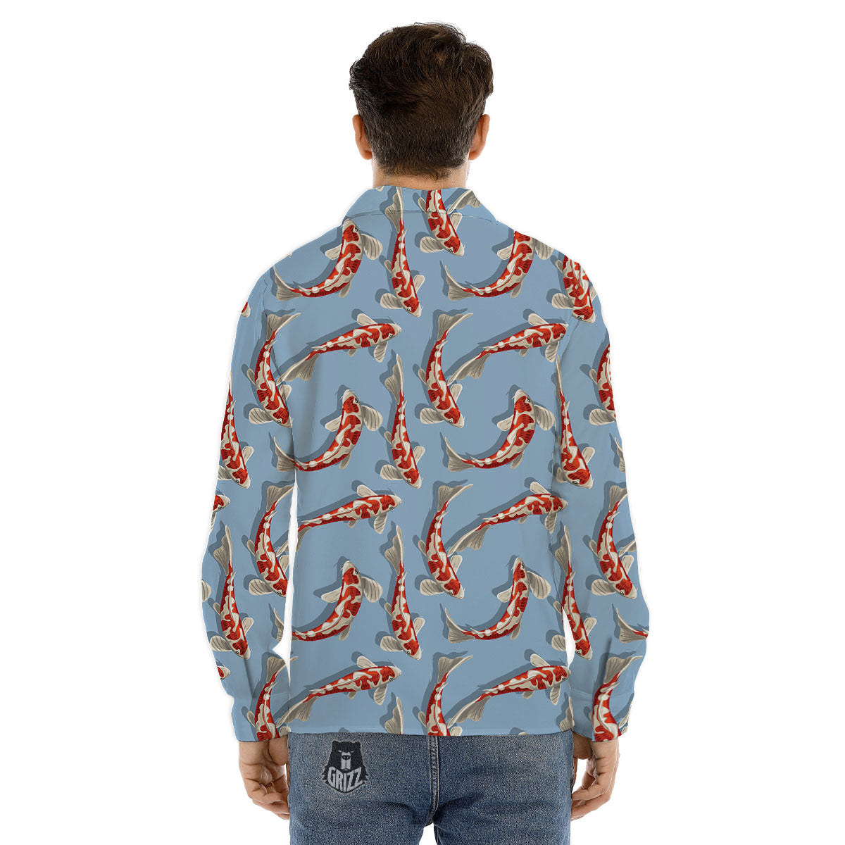 Carp Koi Print Pattern Men's Dress Shirts-grizzshop