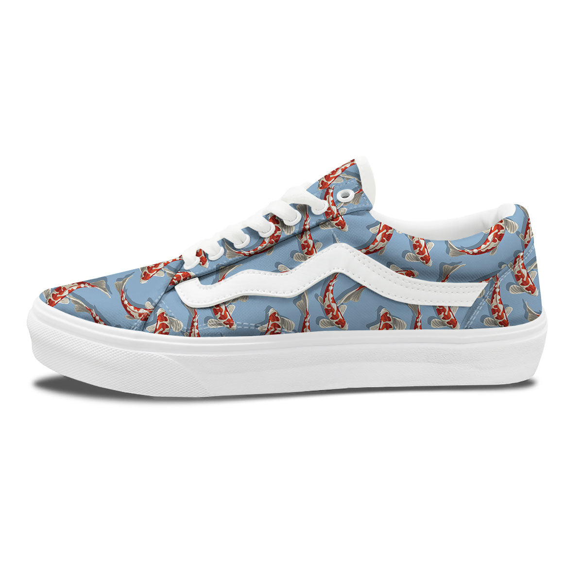 Carp Koi Print Pattern Skate Shoes-grizzshop