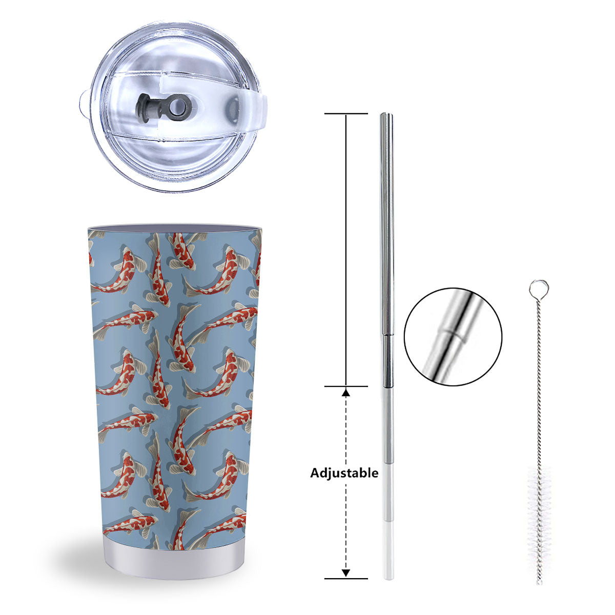 Carp Koi Print Pattern Tumbler-grizzshop