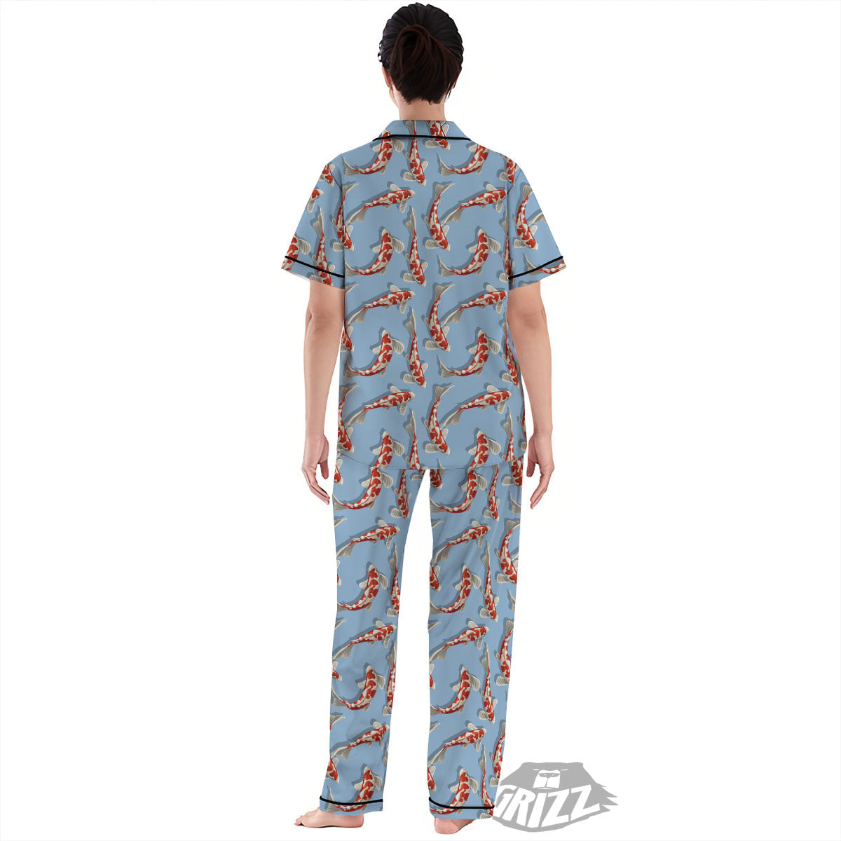 Carp Koi Print Pattern Women's Pajamas Set-grizzshop