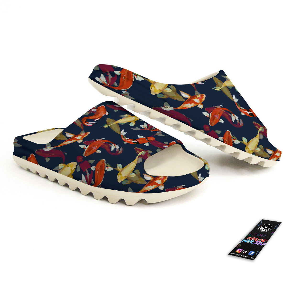 Carp Fish Koi Watercolor Print Pattern Sandals-grizzshop