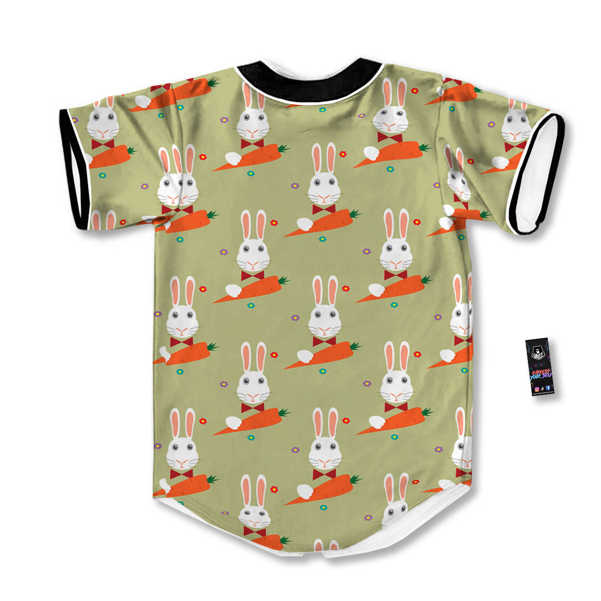 Carrot And Rabbit Print Pattern Baseball Jersey-grizzshop