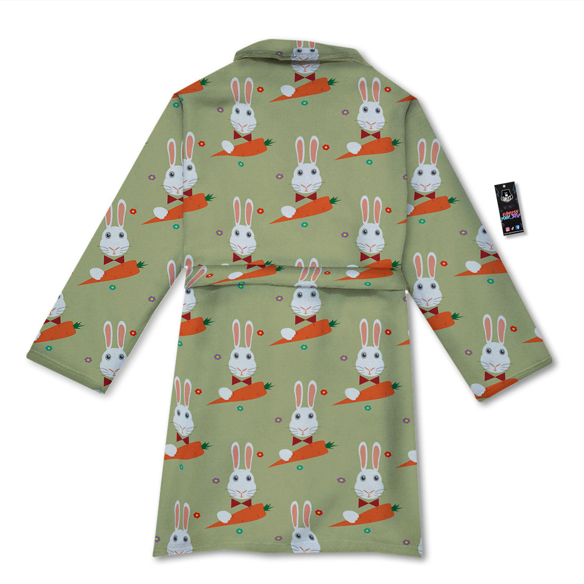Carrot And Rabbit Print Pattern Bathrobe-grizzshop