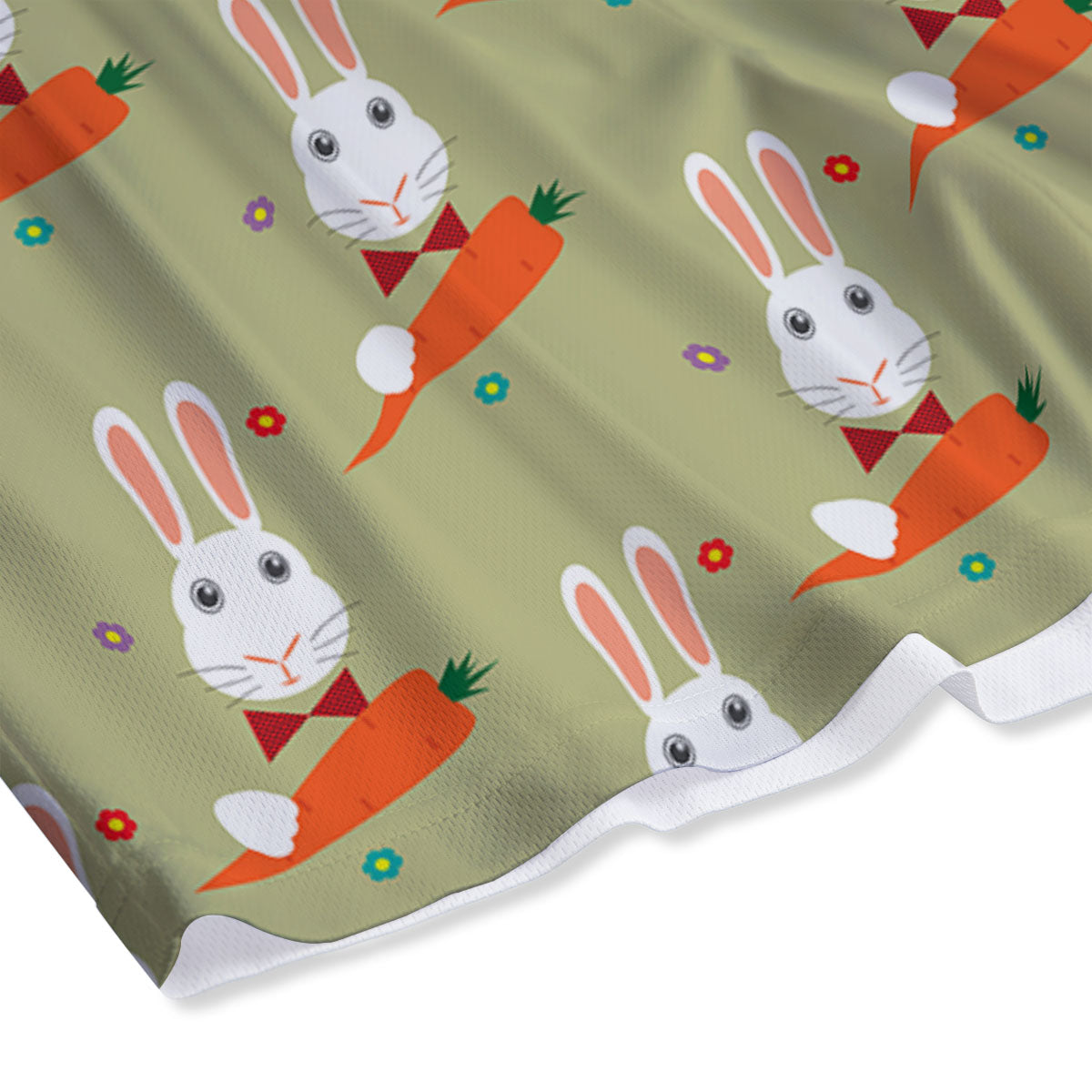 Carrot And Rabbit Print Pattern Mesh Shorts