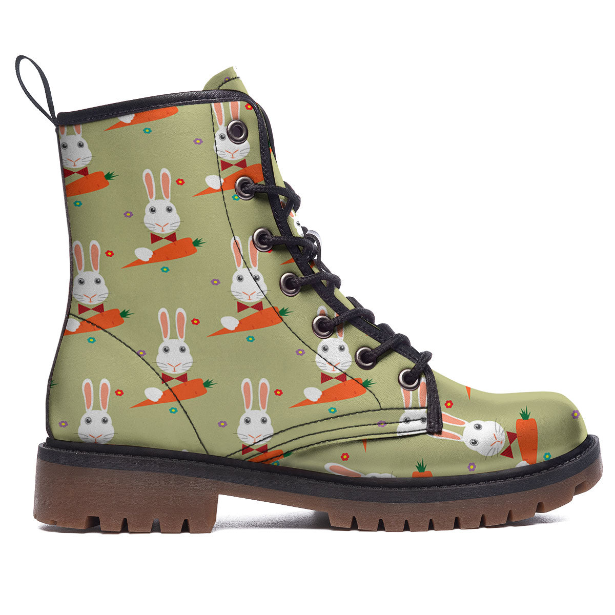 Carrot And Rabbit Print Pattern Work Boots-grizzshop