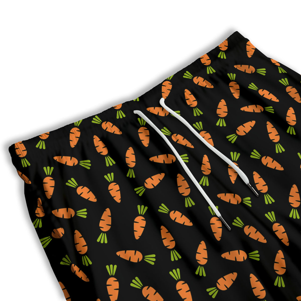 Carrot Black Print Pattern Men's Athletic Shorts