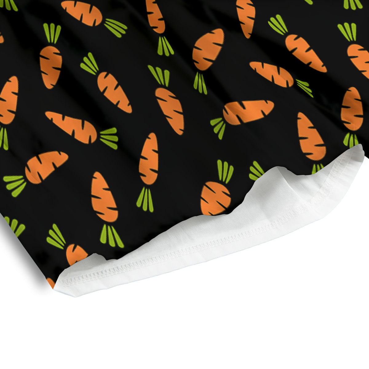 Carrot Black Print Pattern Men's Athletic Shorts