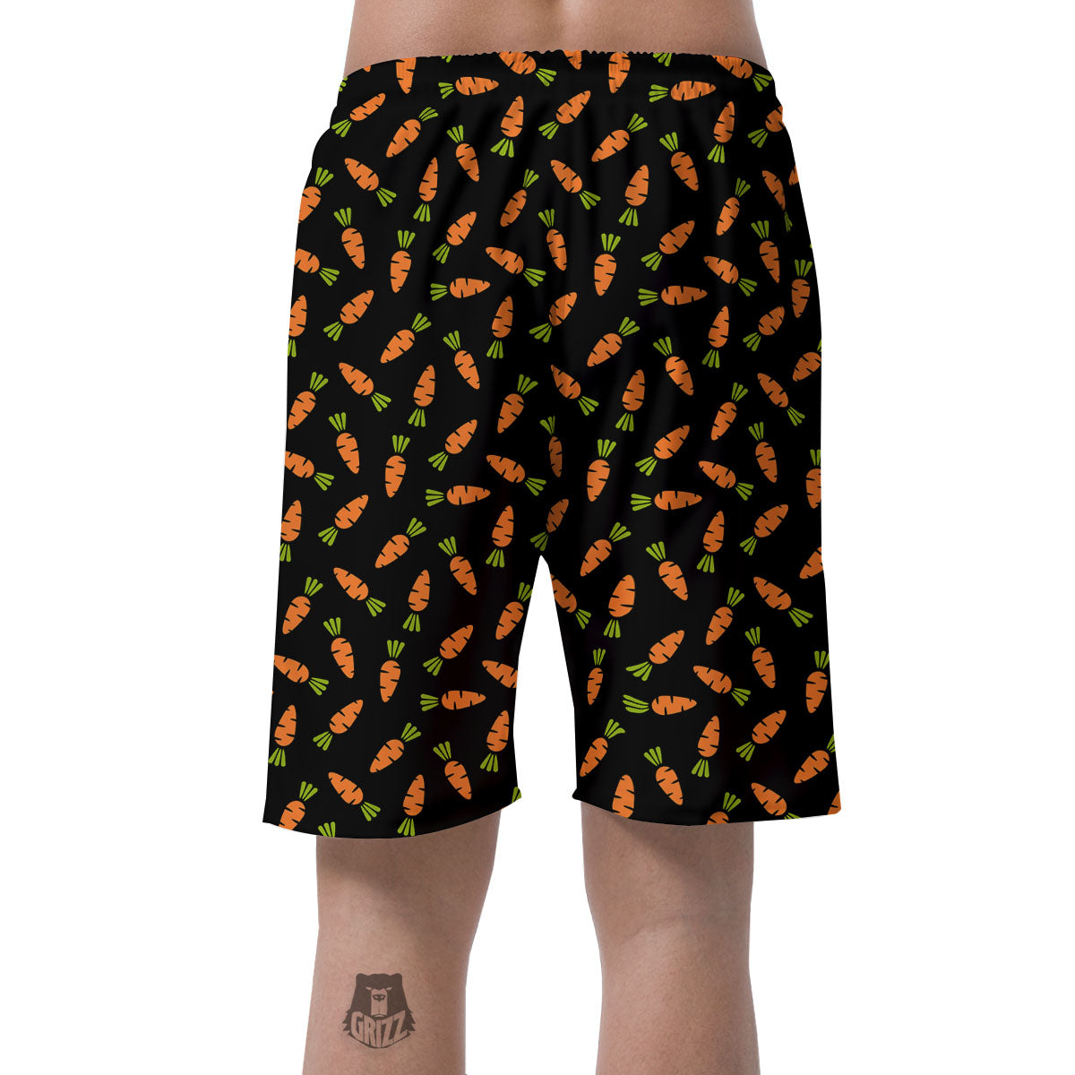 Carrot Black Print Pattern Men's Shorts-grizzshop