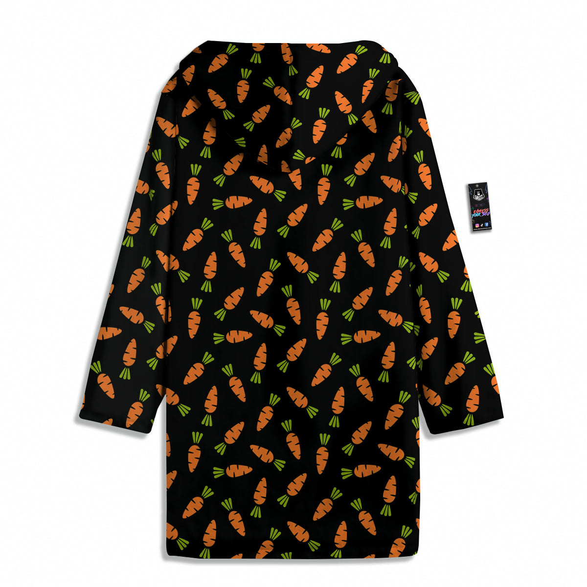 Carrot Black Print Pattern Men's Windbreaker Jacket-grizzshop