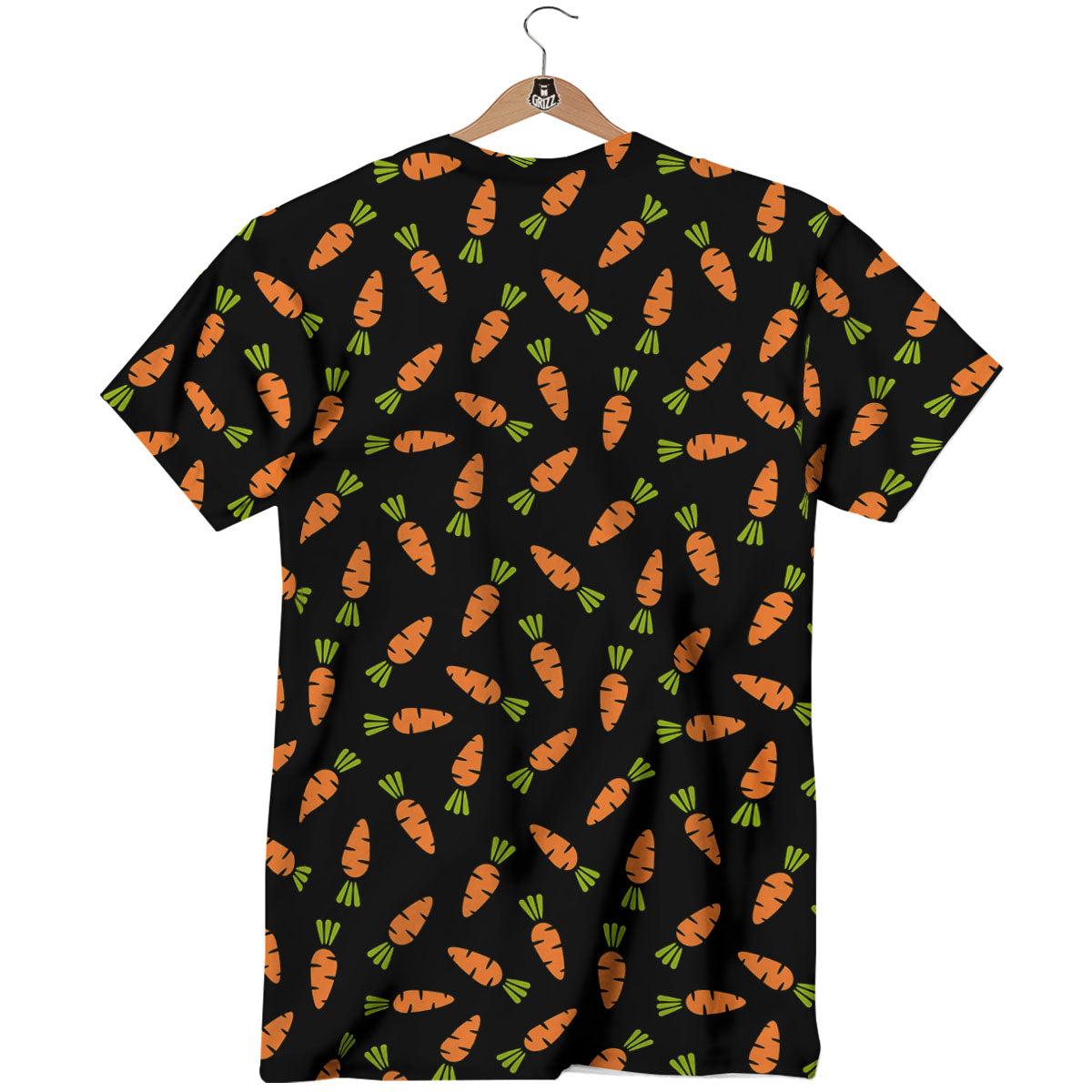 Carrot Black Print Pattern T-Shirt-grizzshop