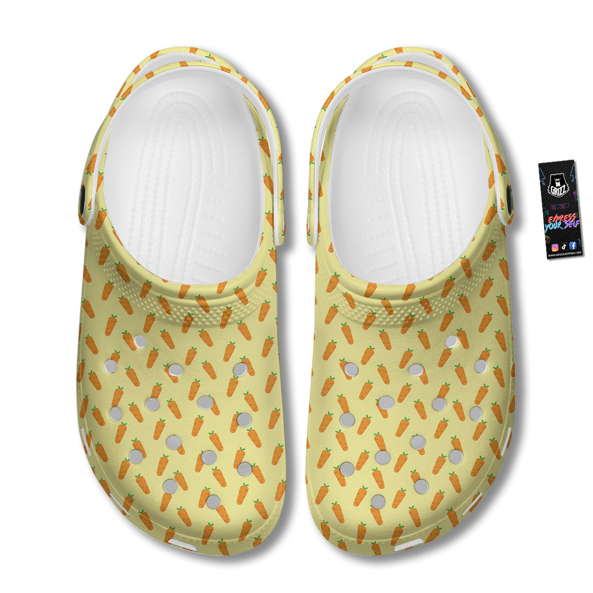 Carrot Cartoon Print Pattern Clog-grizzshop