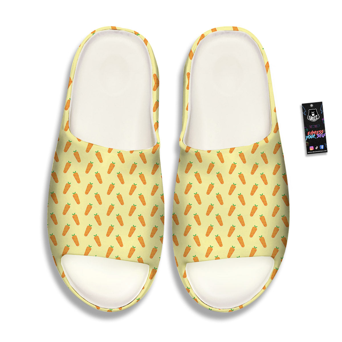 Carrot Cartoon Print Pattern Sandals-grizzshop