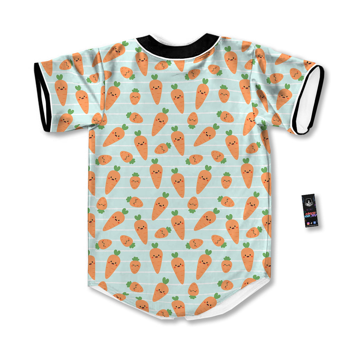 Carrot Cute Print Pattern Baseball Jersey-grizzshop