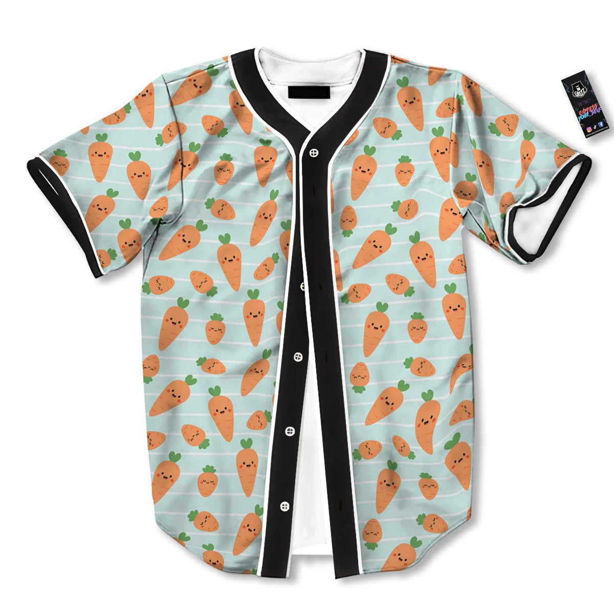 Carrot Cute Print Pattern Baseball Jersey-grizzshop