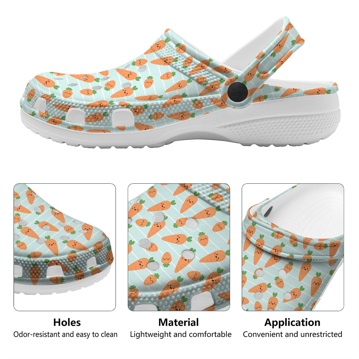Carrot Cute Print Pattern Clog-grizzshop