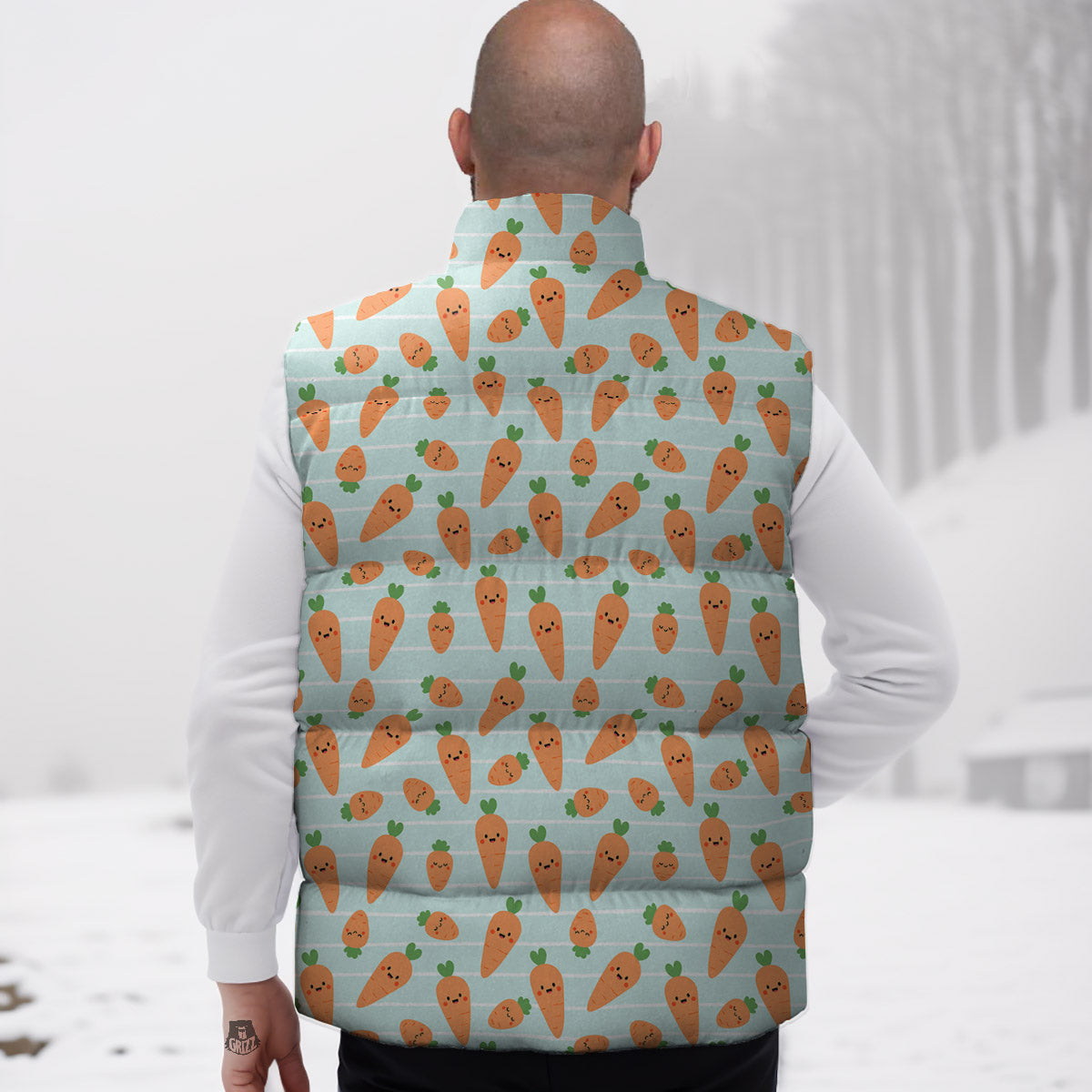 Carrot Cute Print Pattern Down Vest