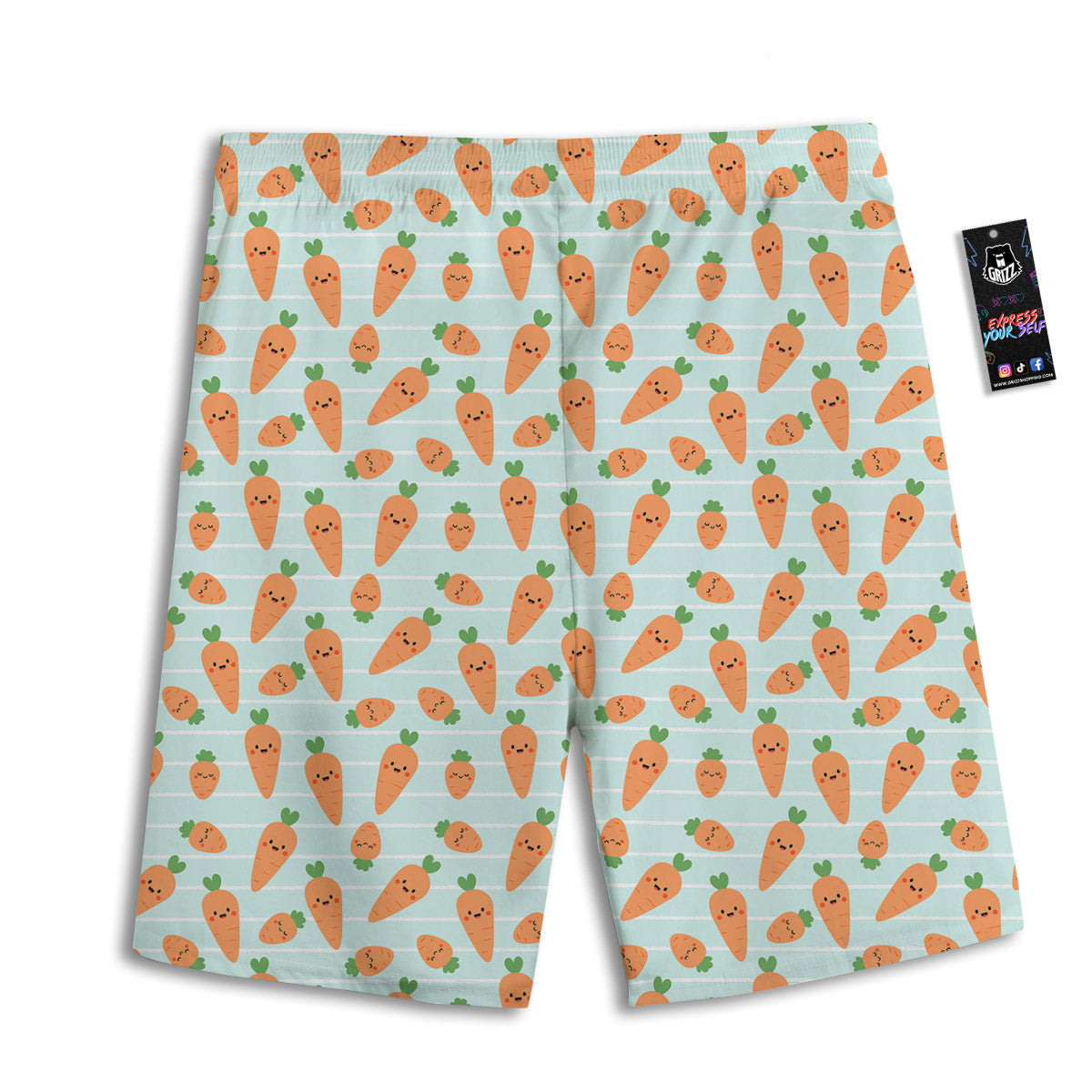 Carrot Cute Print Pattern Men's Athletic Shorts