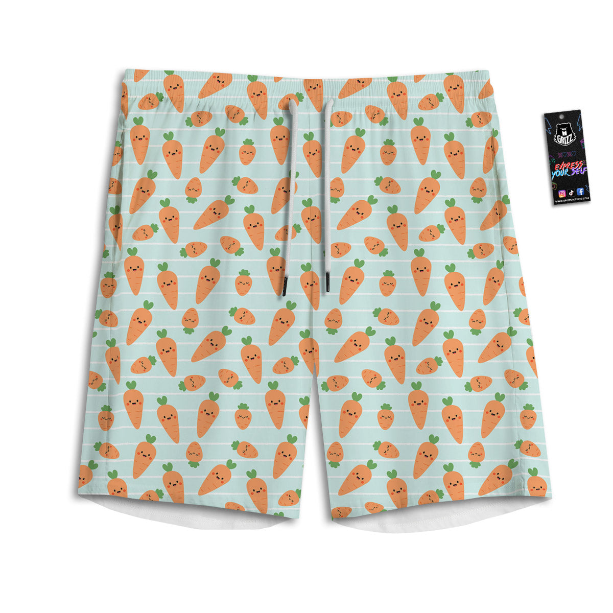 Carrot Cute Print Pattern Men's Athletic Shorts
