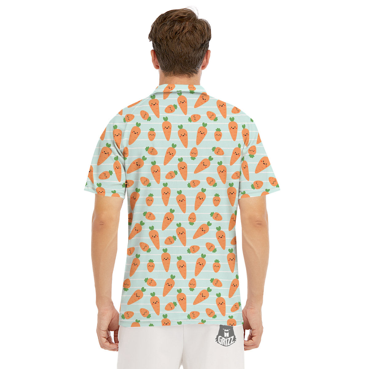 Carrot Cute Print Pattern Men's Golf Shirts-grizzshop