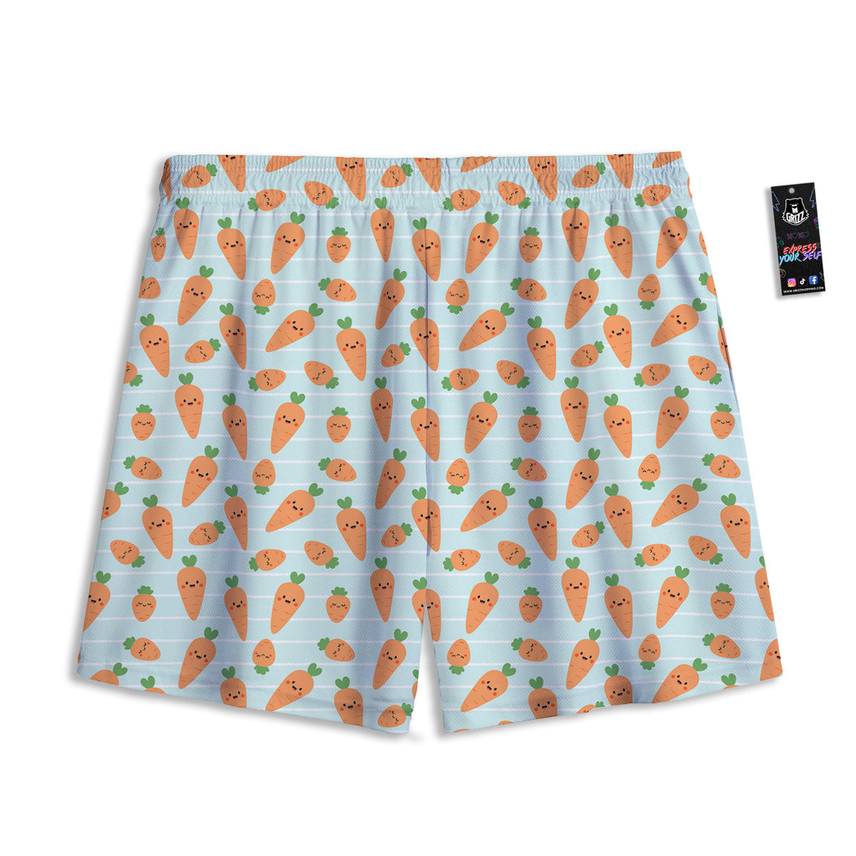 Cookies Gingerbread Man Print Pattern Mesh Shorts
