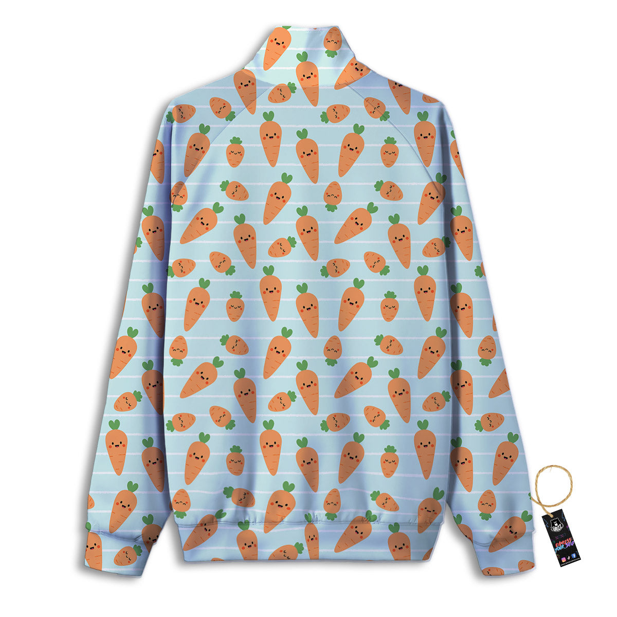 Carrot Cute Print Pattern Track Jacket-grizzshop