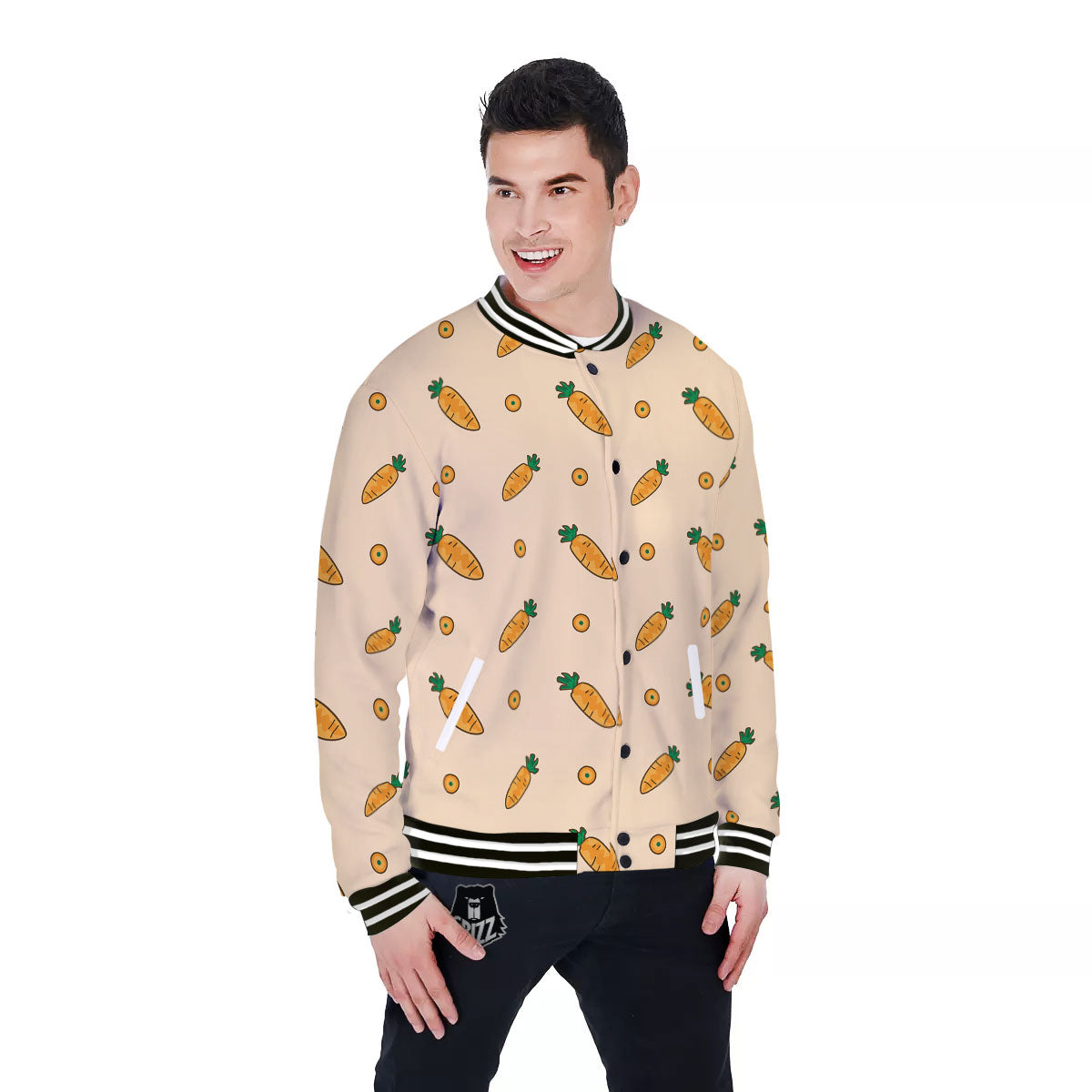 Carrot Little Print Pattern Baseball Jacket-grizzshop