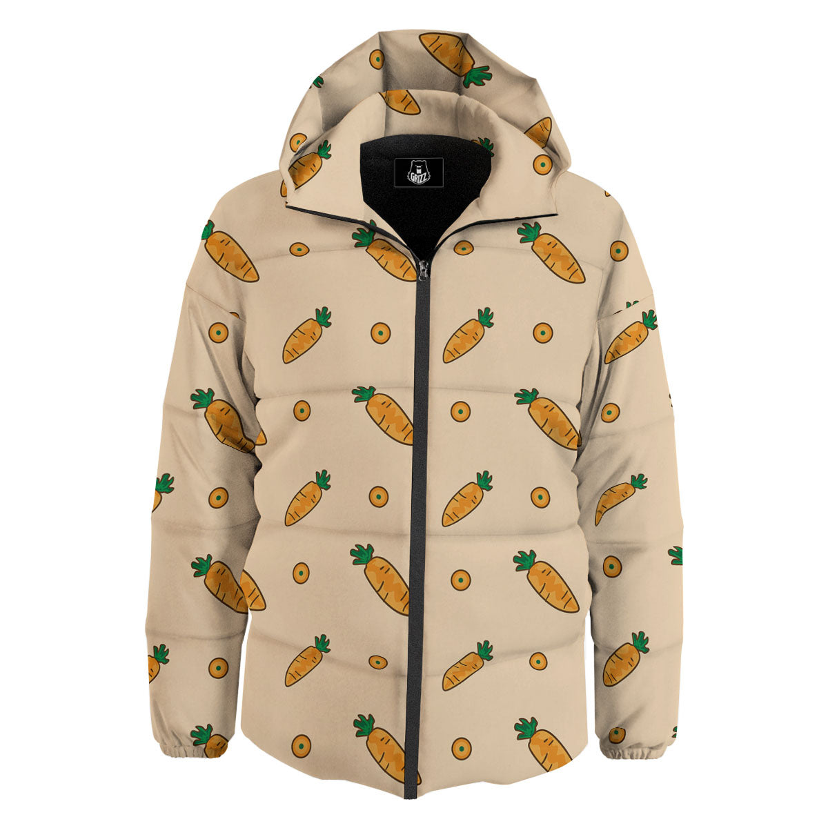 Carrot Little Print Pattern Down Jacket-grizzshop