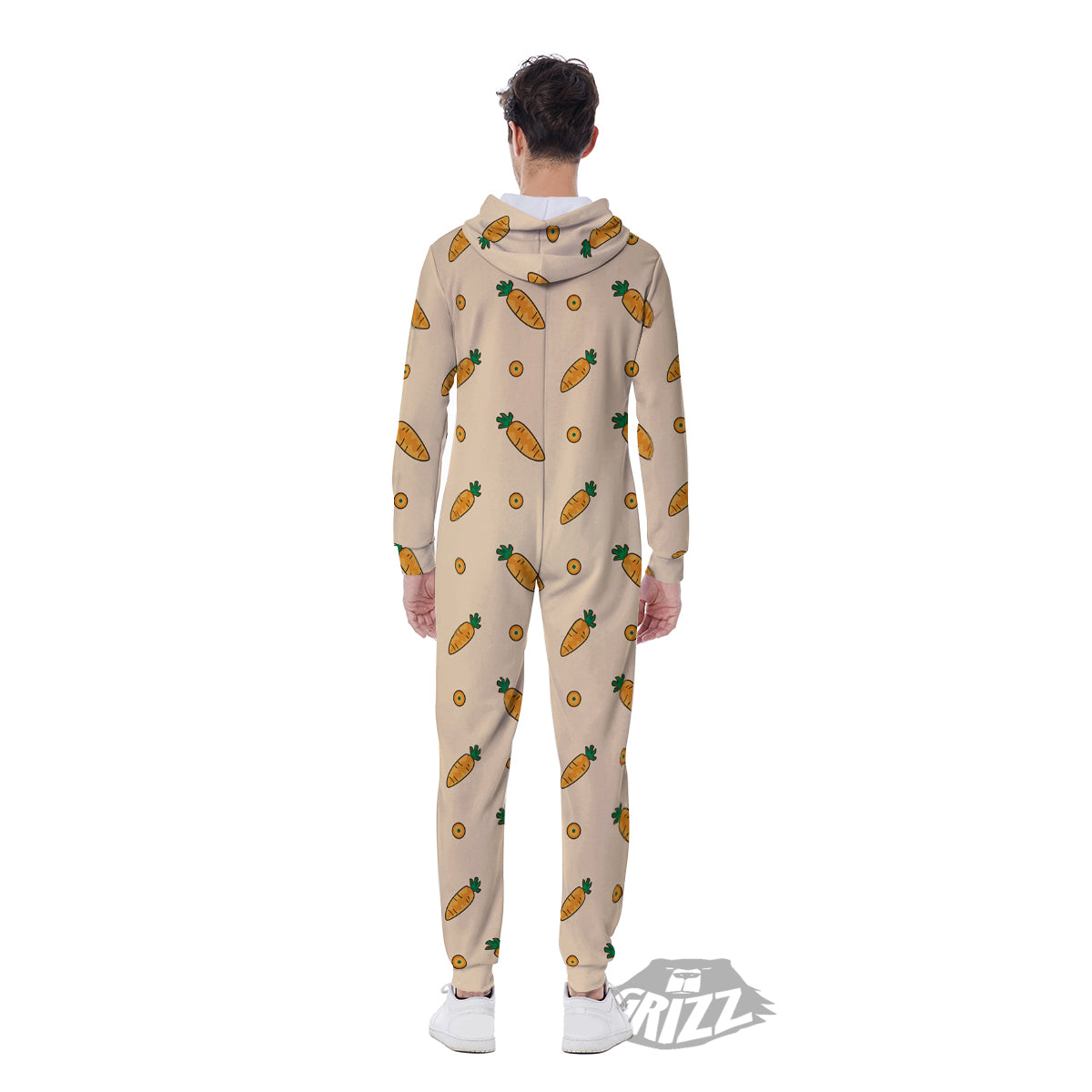 Carrot Little Print Pattern Men's Jumpsuit-grizzshop
