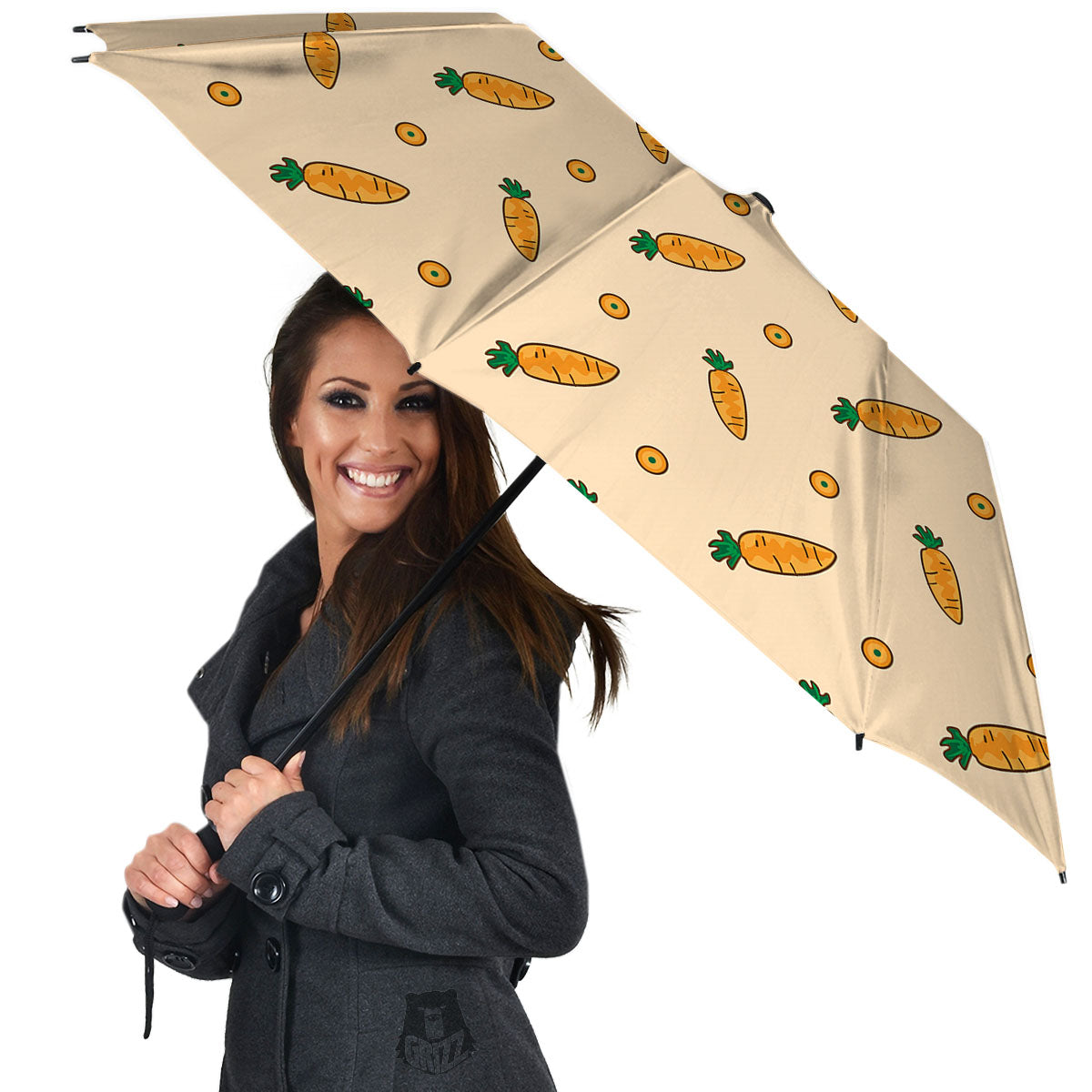Carrot Little Print Pattern Umbrella-grizzshop