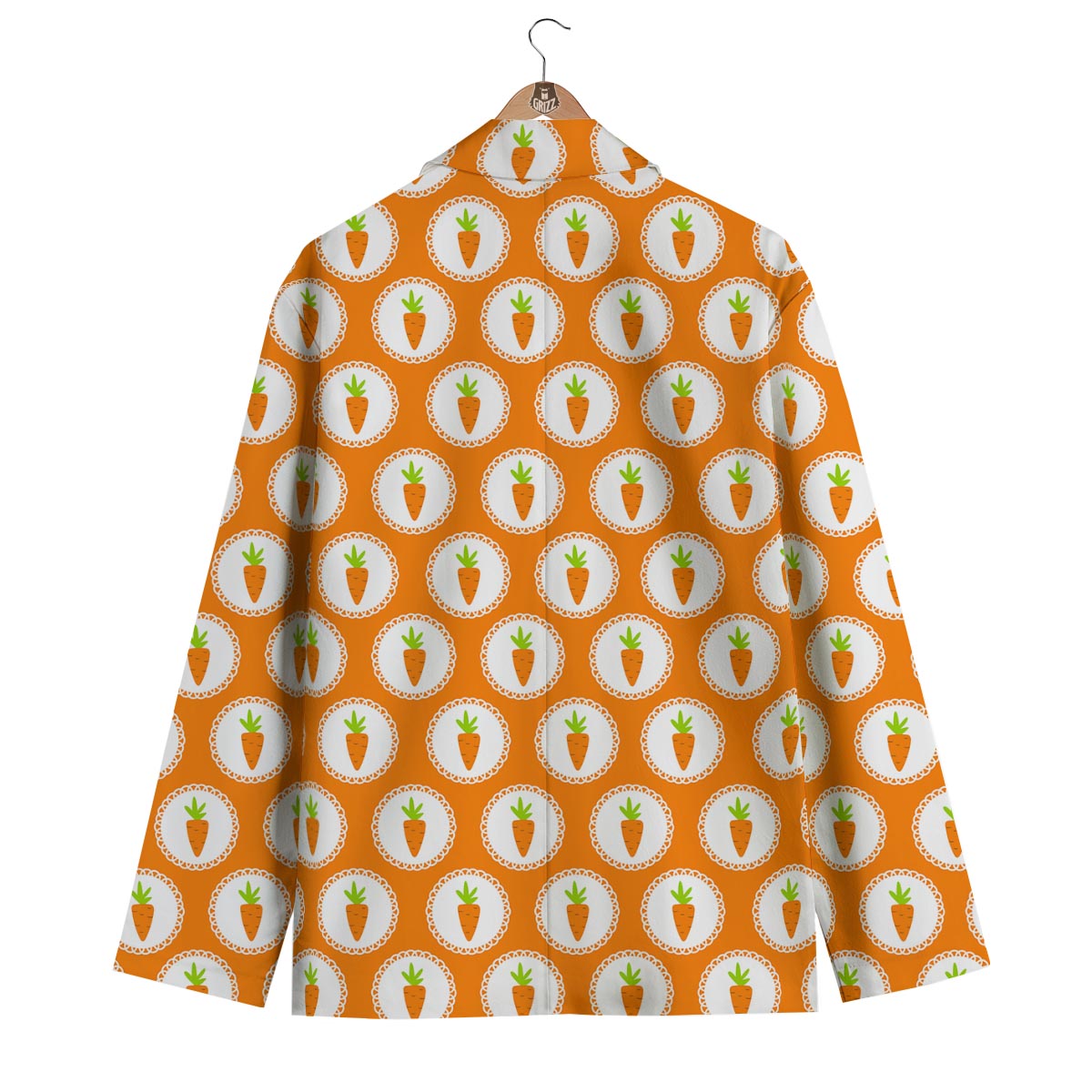 Carrot Pattern Print Men's Blazer-grizzshop