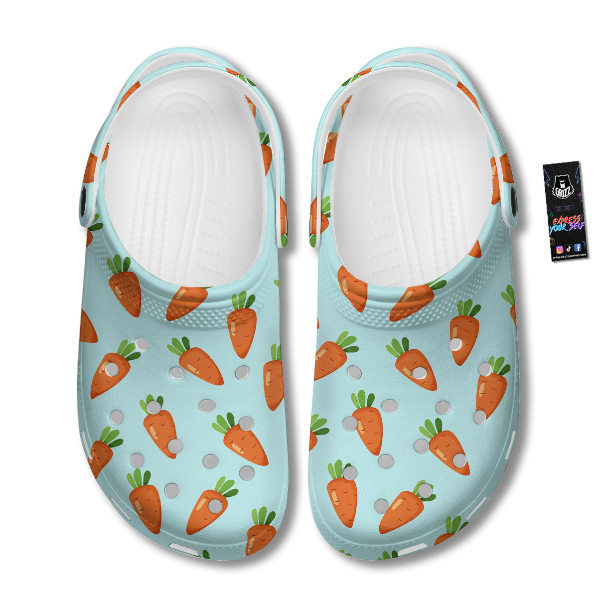 Carrot Print Pattern Clog-grizzshop