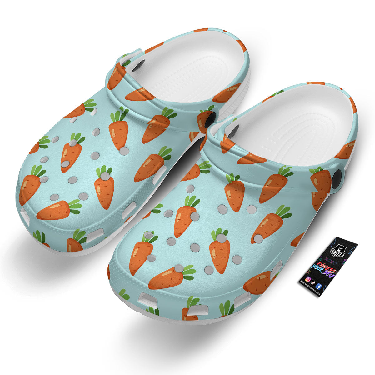 Carrot Print Pattern Clog-grizzshop
