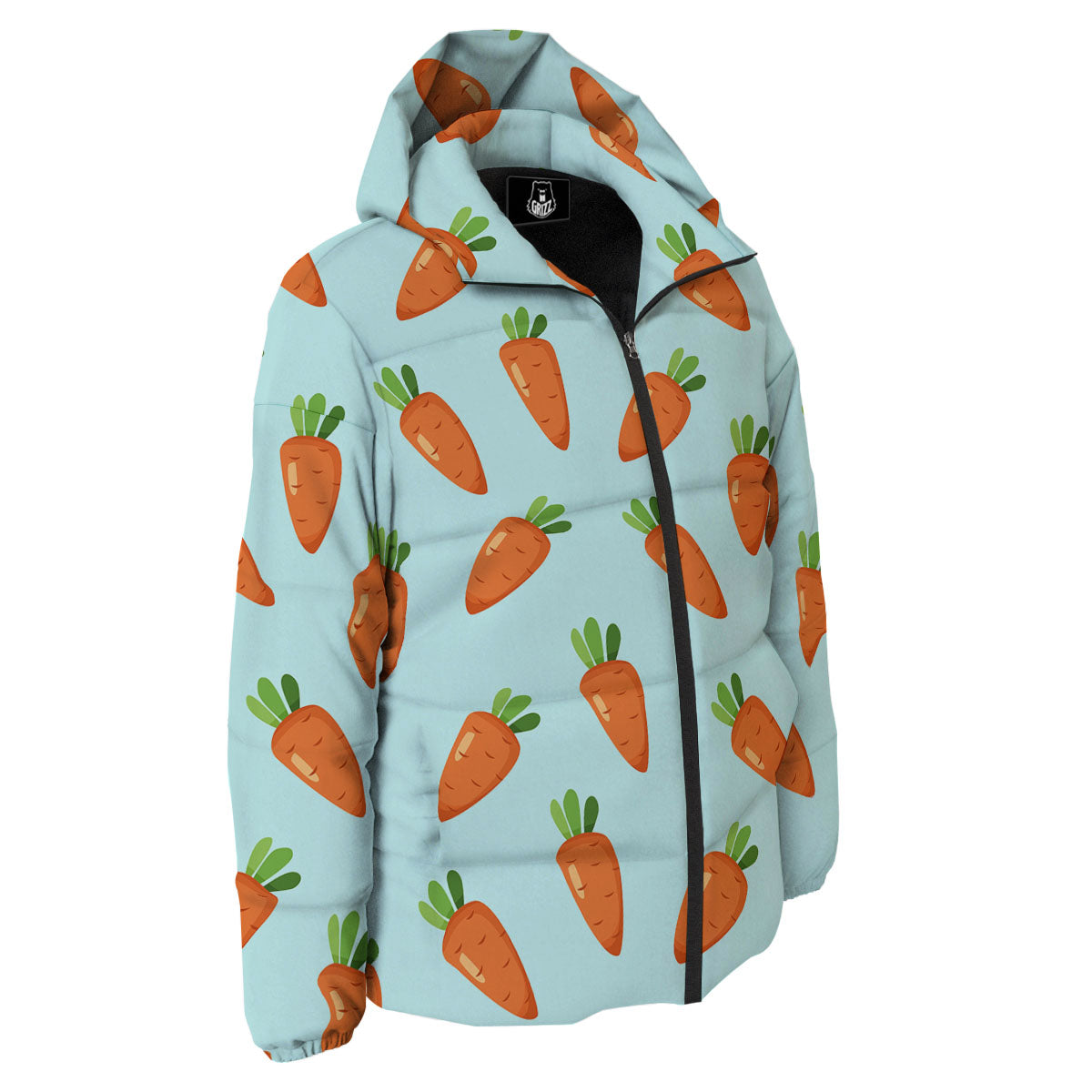Carrot Print Pattern Down Jacket-grizzshop