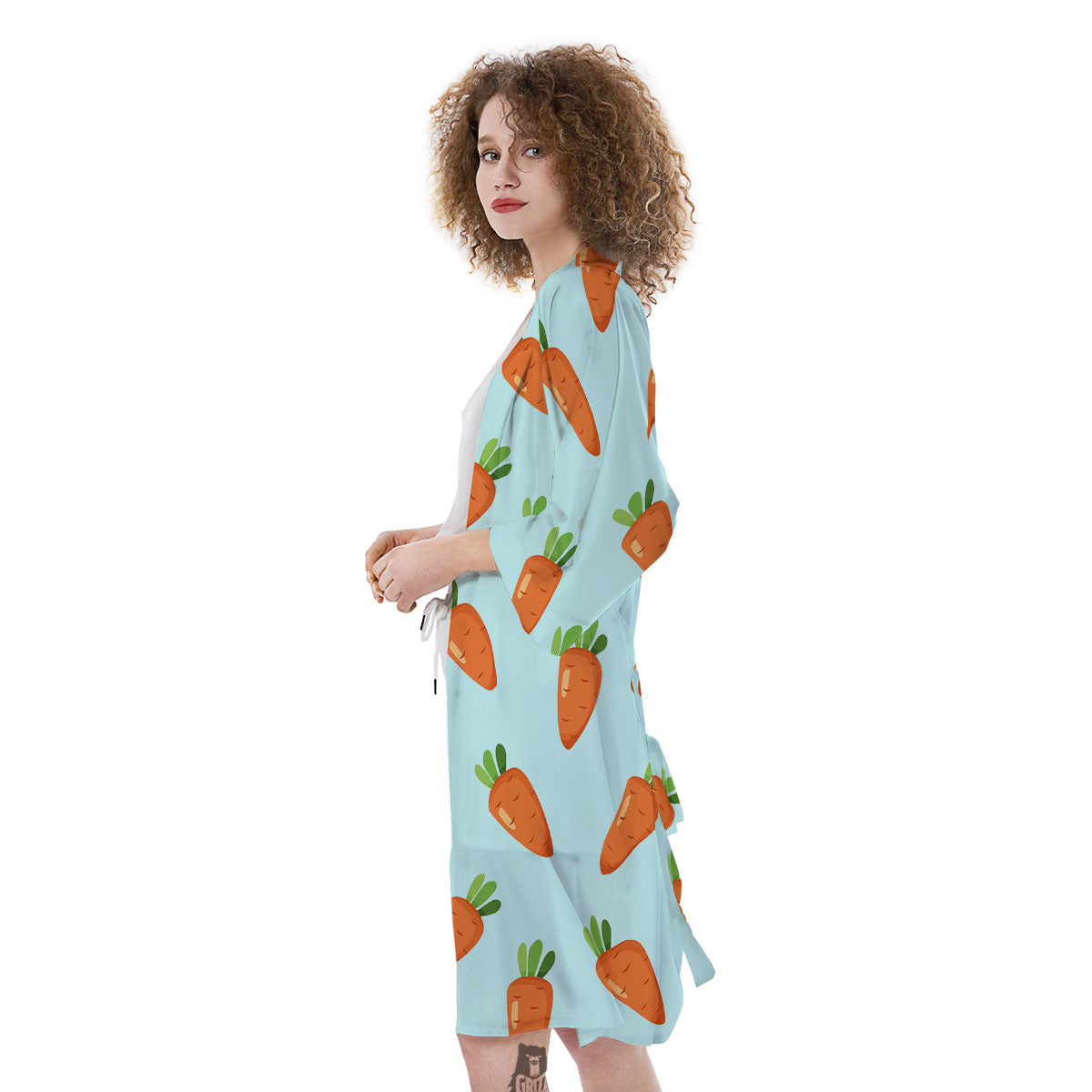 Carrot Print Pattern Kimono-grizzshop