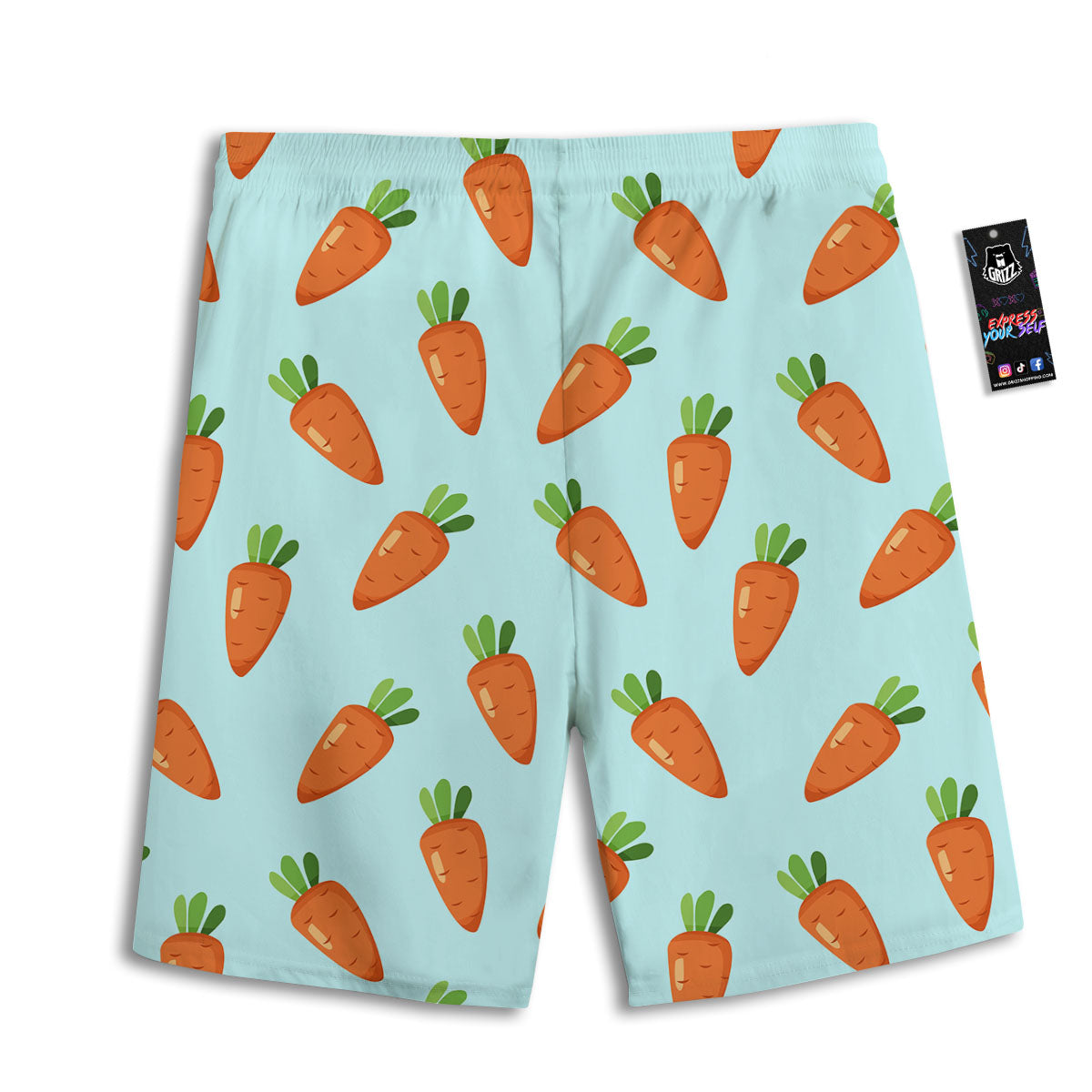 Carrot Print Pattern Men's Athletic Shorts