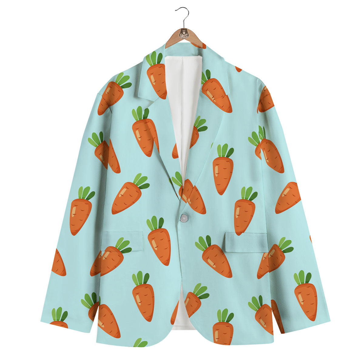 Carrot Print Pattern Men's Blazer-grizzshop