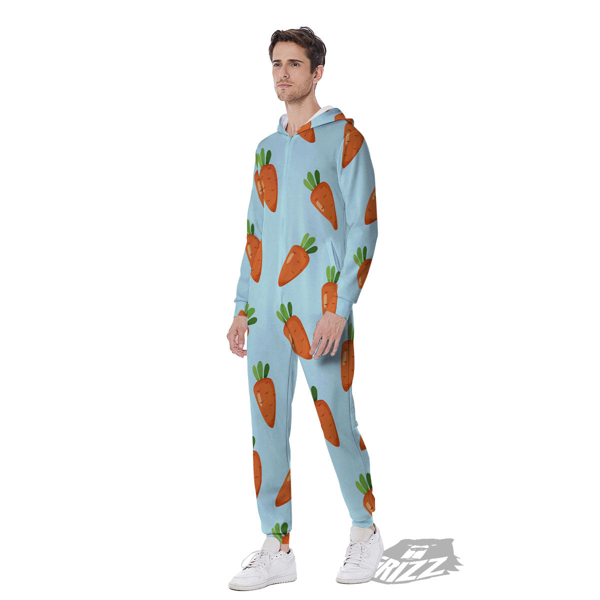 Carrot Print Pattern Men's Jumpsuit-grizzshop