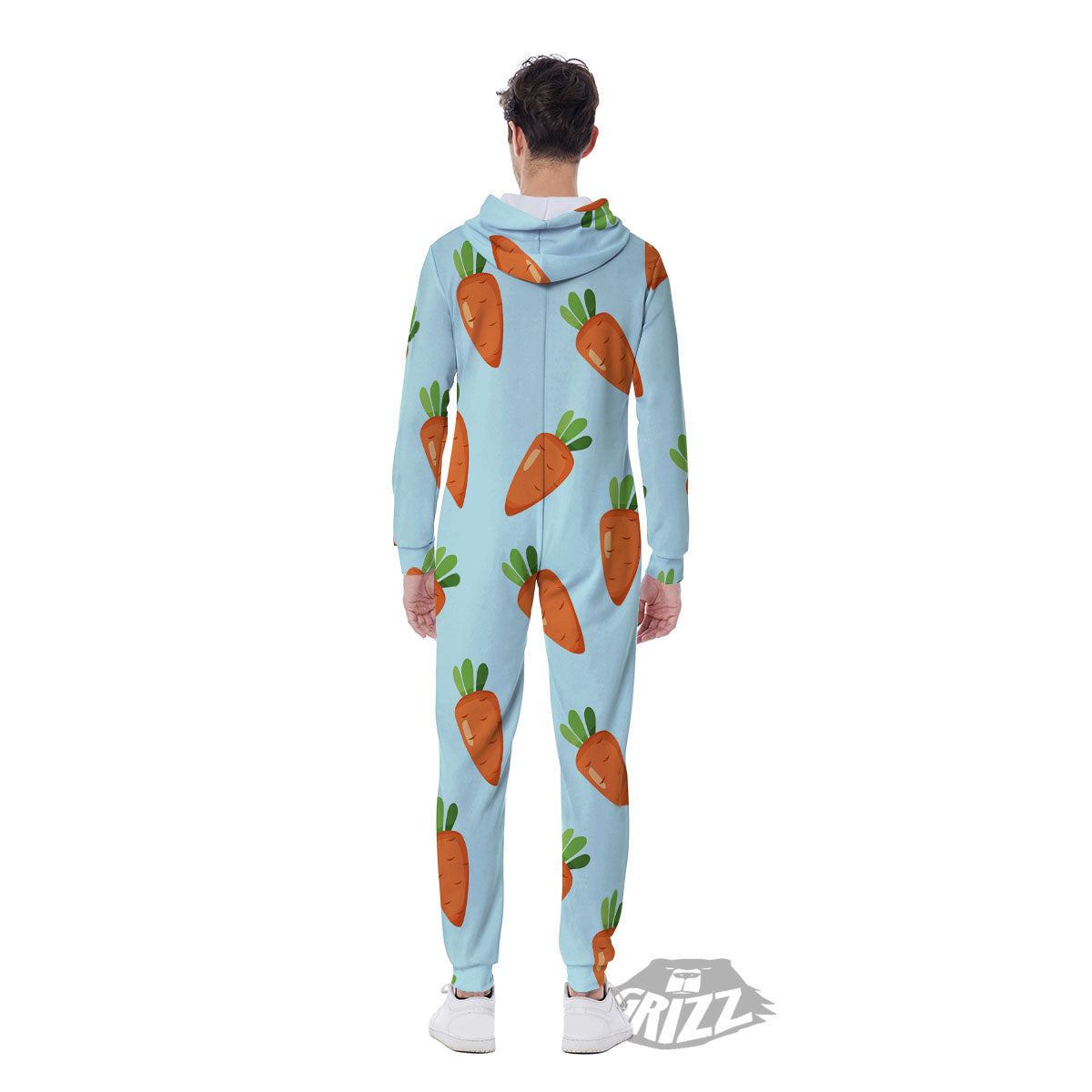 Carrot Print Pattern Men's Jumpsuit-grizzshop