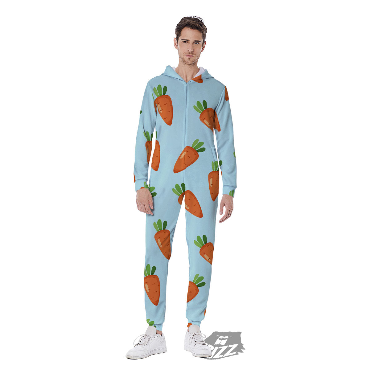 Carrot Print Pattern Men's Jumpsuit-grizzshop