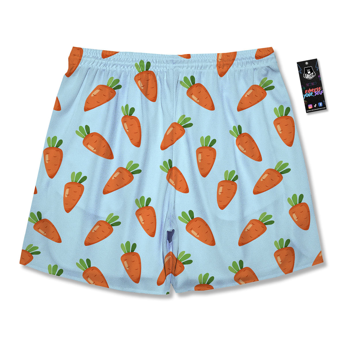 Carrot Print Pattern Men's Running Shorts-grizzshop