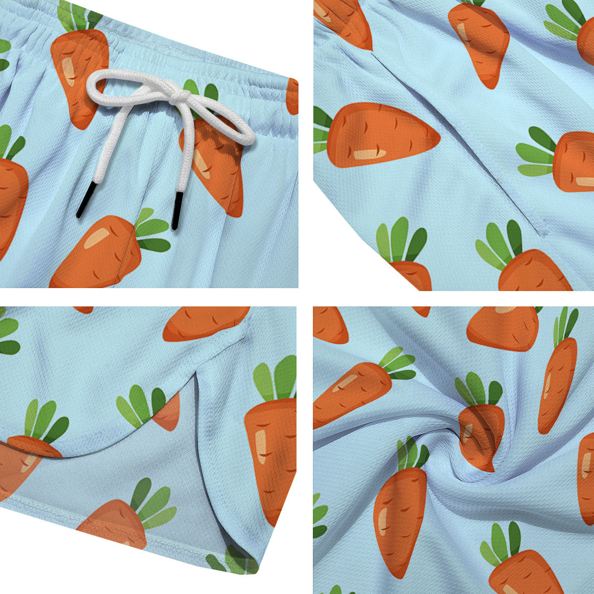 Carrot Print Pattern Men's Running Shorts-grizzshop