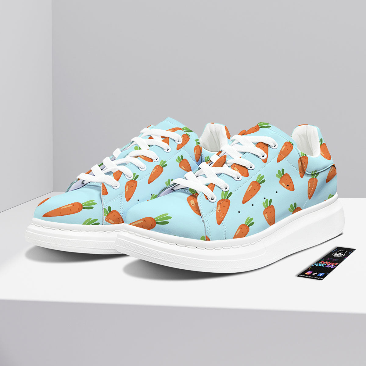 Carrot Print Pattern Platform Shoes-grizzshop