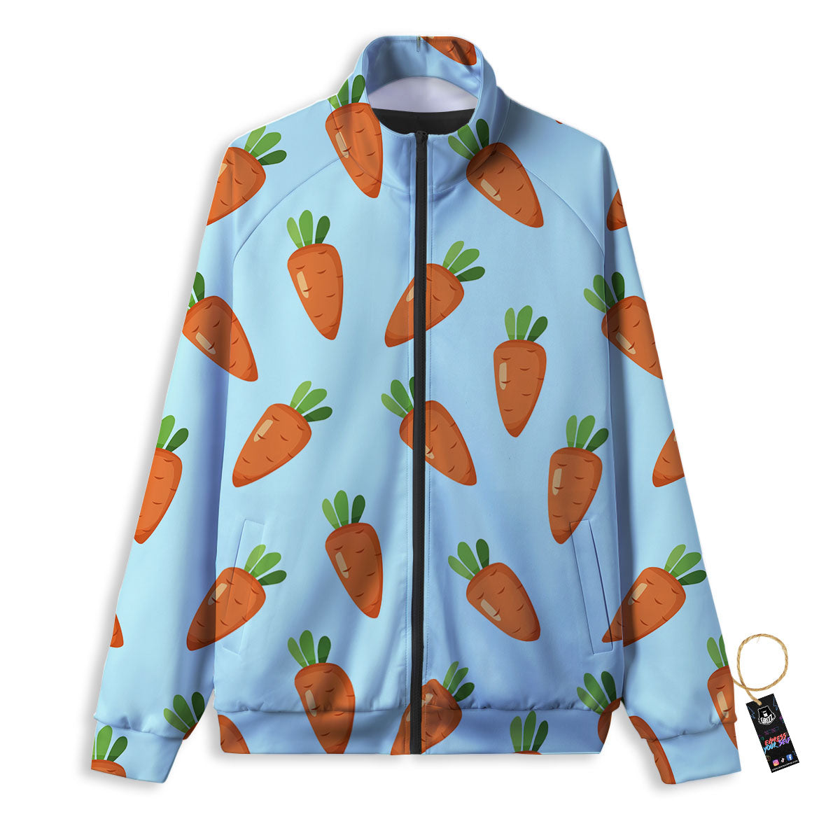 Carrot Print Pattern Track Jacket-grizzshop