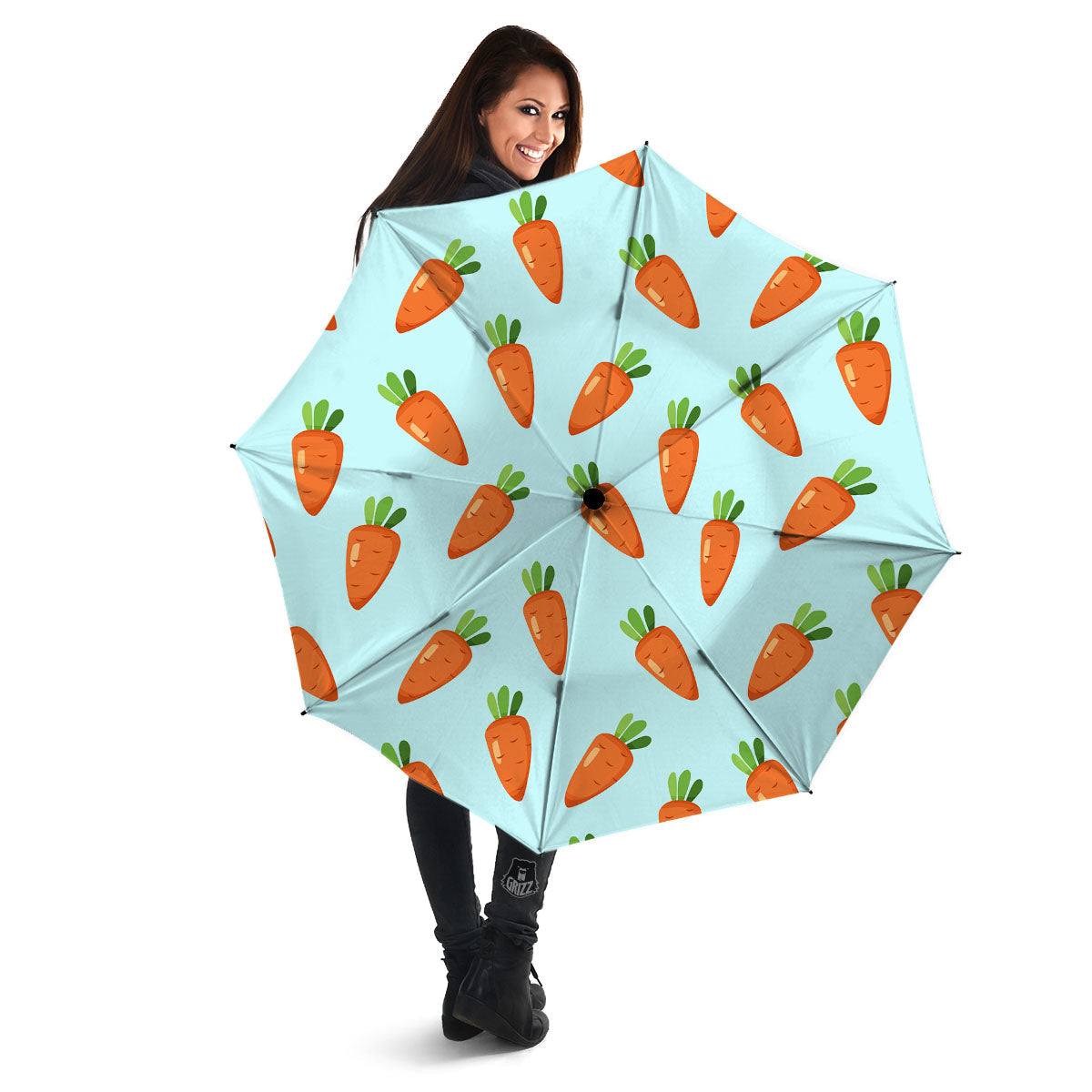 Carrot Print Pattern Umbrella-grizzshop