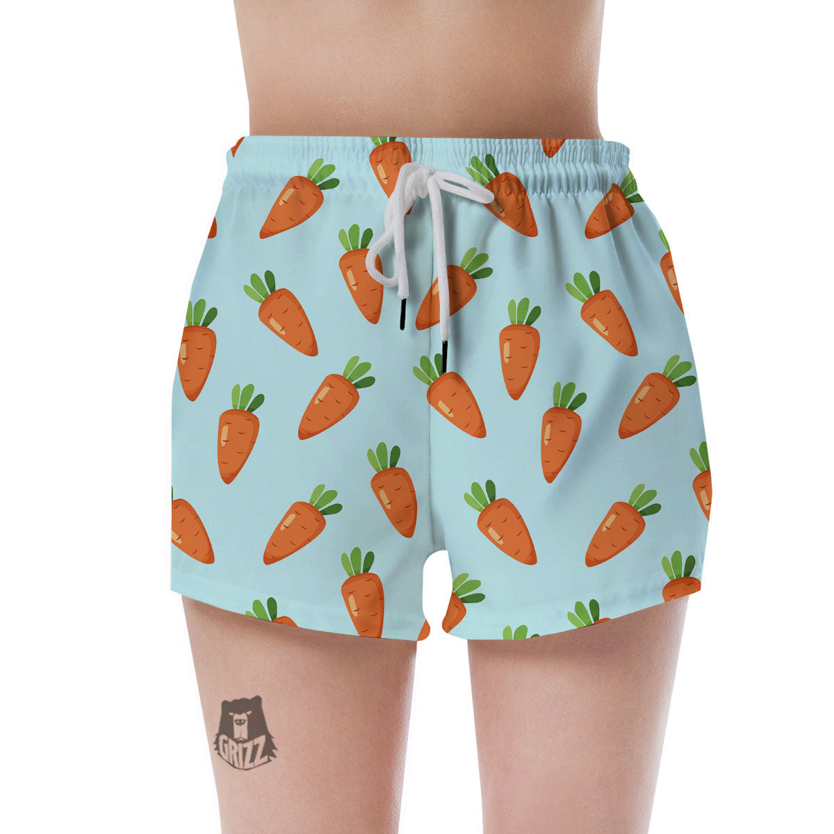 Carrot Print Pattern Women's Shorts-grizzshop