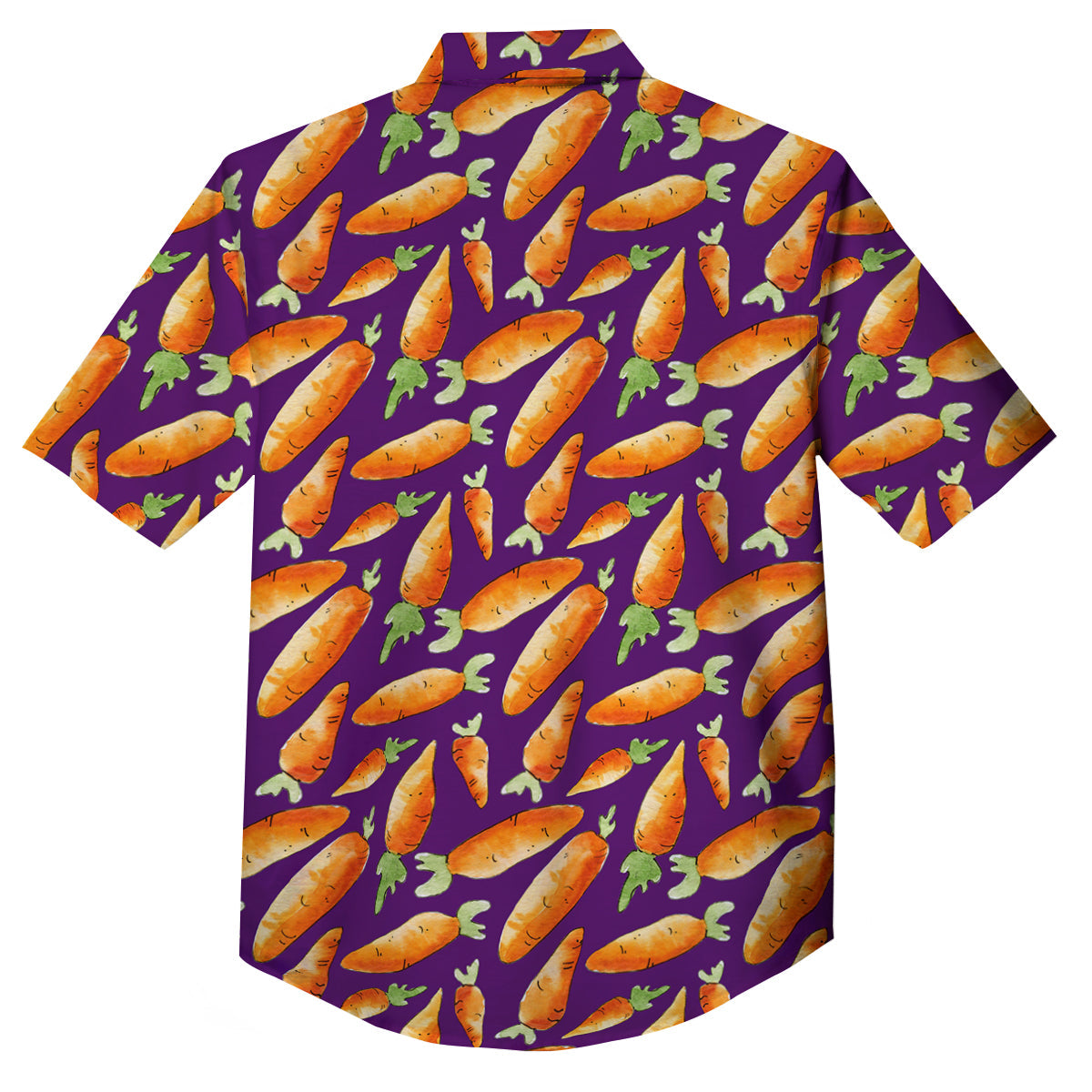 Carrot Watercolor Print Pattern Button Up Shirt-grizzshop