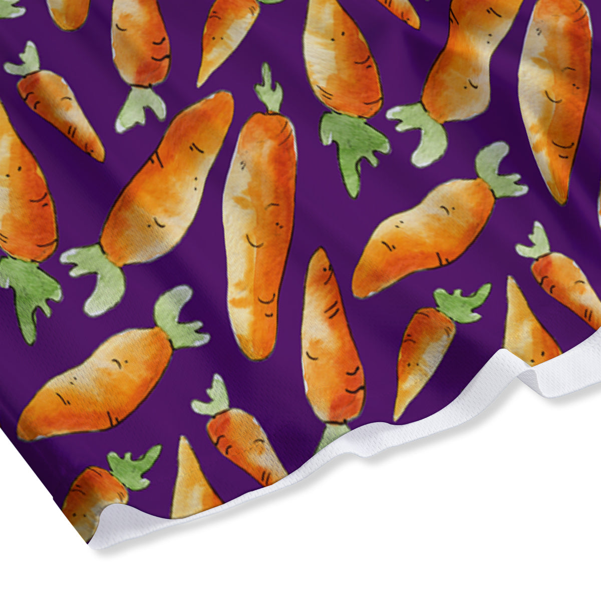 Carrot Watercolor Print Pattern Mesh Shorts