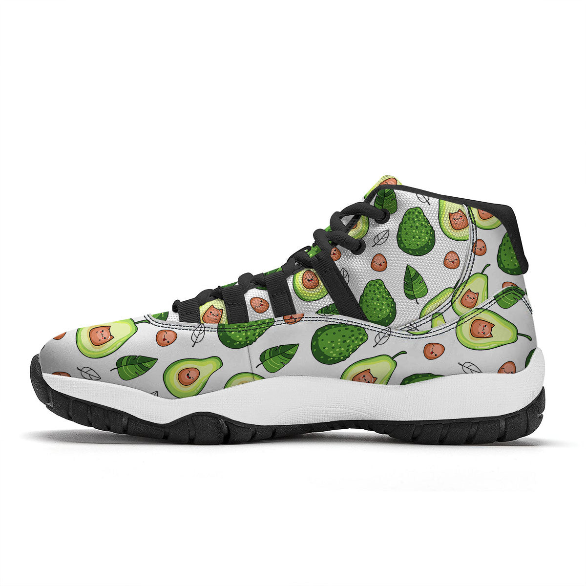Cartoon Avocado Black Bball Shoes-grizzshop